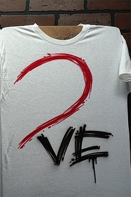 LOVE Split Heart Customizable Airbrush T shirt Design from Airbrush Customs x Dale The Airbrush Guy
