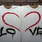 LOVE Split Heart Customizable Airbrush T shirt Design from Airbrush Customs x Dale The Airbrush Guy