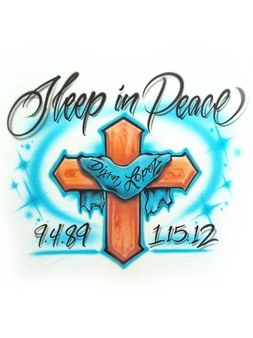 memorial cross design personalized custom airbrush apparel design