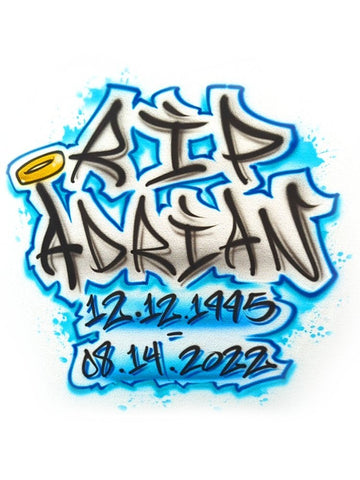 memorial name + dates personalized custom airbrush apparel design