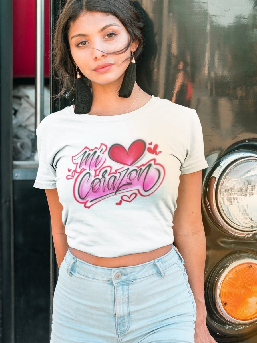 mi corazon personalized custom airbrush apparel design