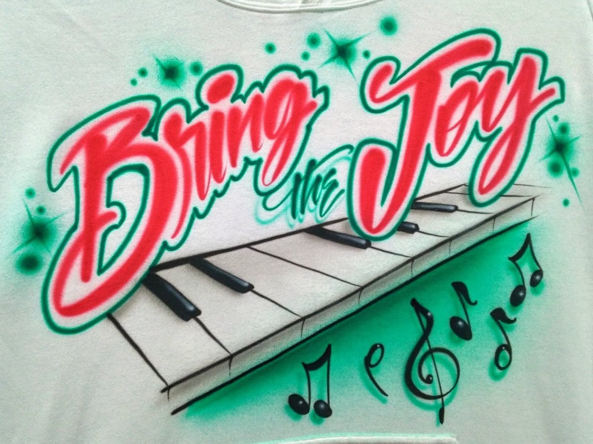 musical keyboard design personalized custom airbrush apparel design