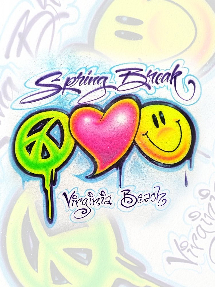 peace love happiness personalized custom airbrush apparel design