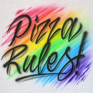 Rainbow Script Design Customizable Airbrush T shirt Design from Airbrush Customs x Dale The Airbrush Guy