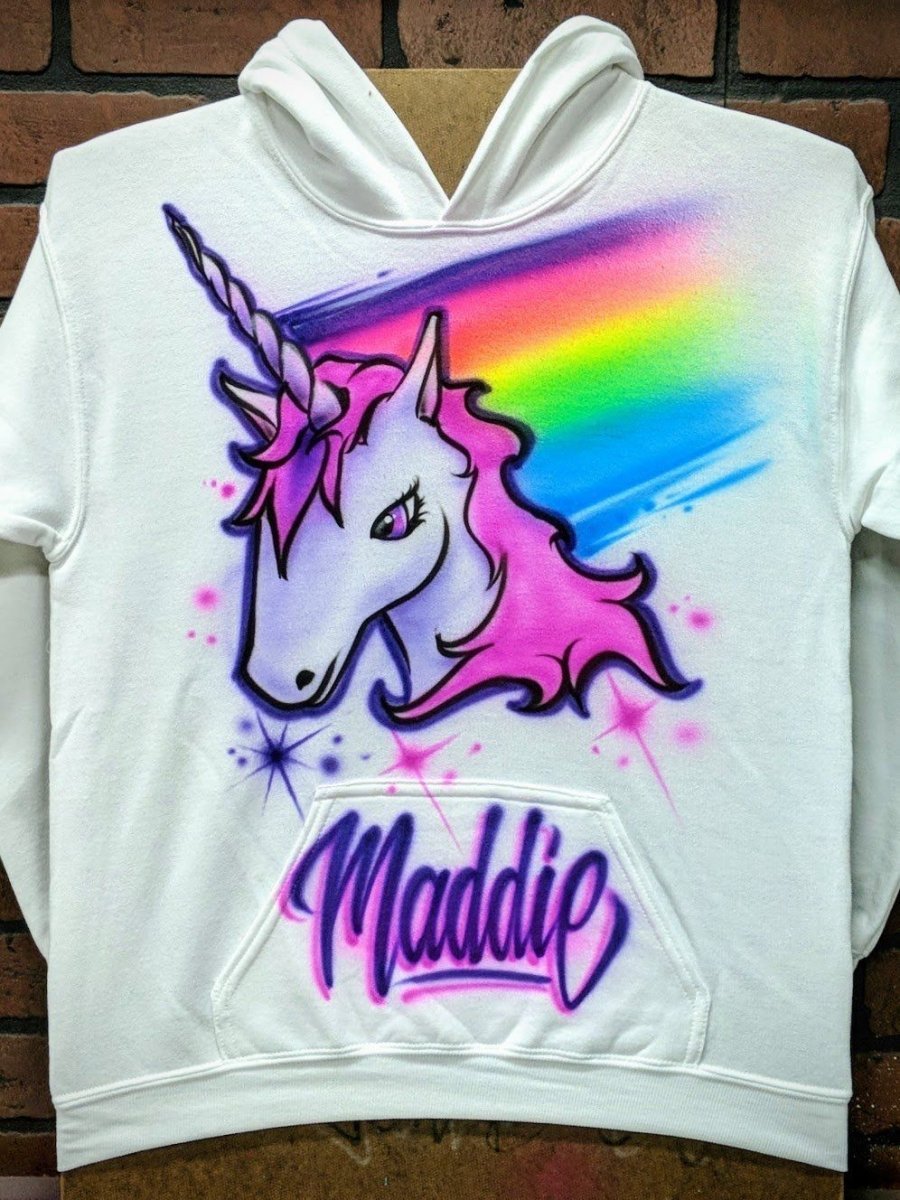 rainbow unicorn design personalized custom airbrush apparel design