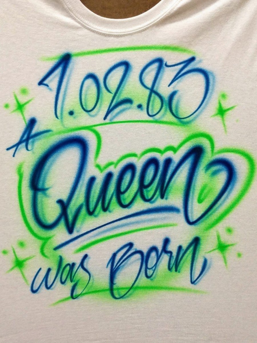 script birthday personalized custom airbrush apparel design