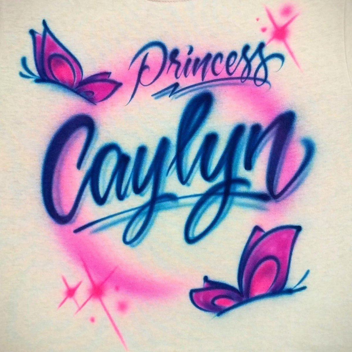 Script Butterfly Customizable Airbrush T shirt Design from Airbrush Customs x Dale The Airbrush Guy