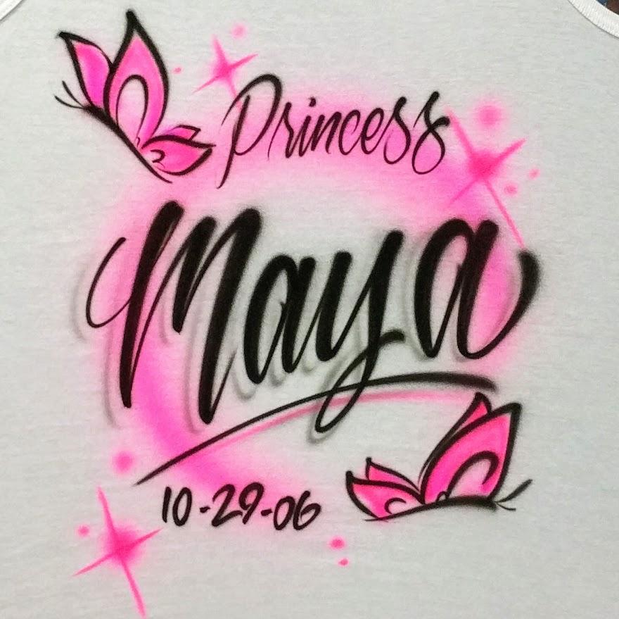 Script Butterfly Customizable Airbrush T shirt Design from Airbrush Customs x Dale The Airbrush Guy