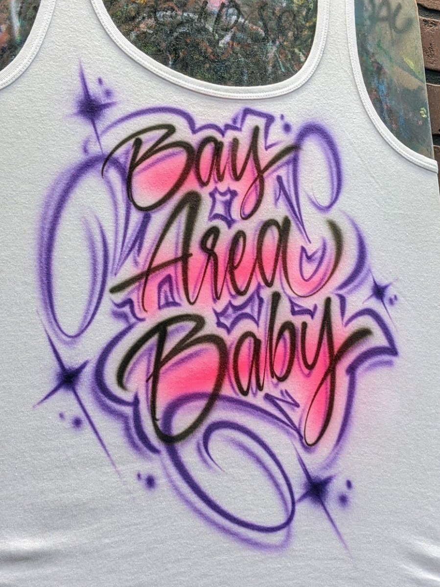 script lettering personalized custom airbrush apparel design