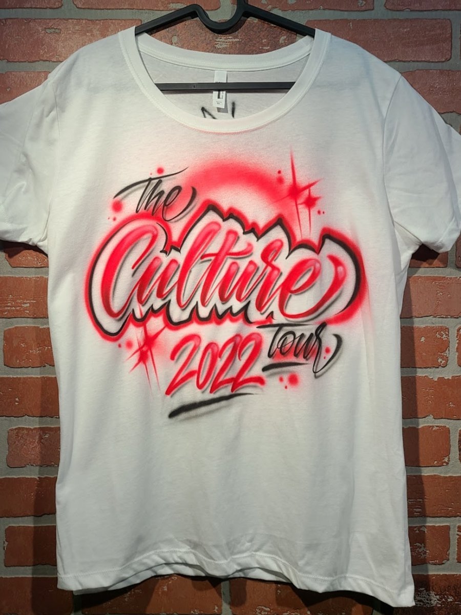 script lettering personalized custom airbrush apparel design