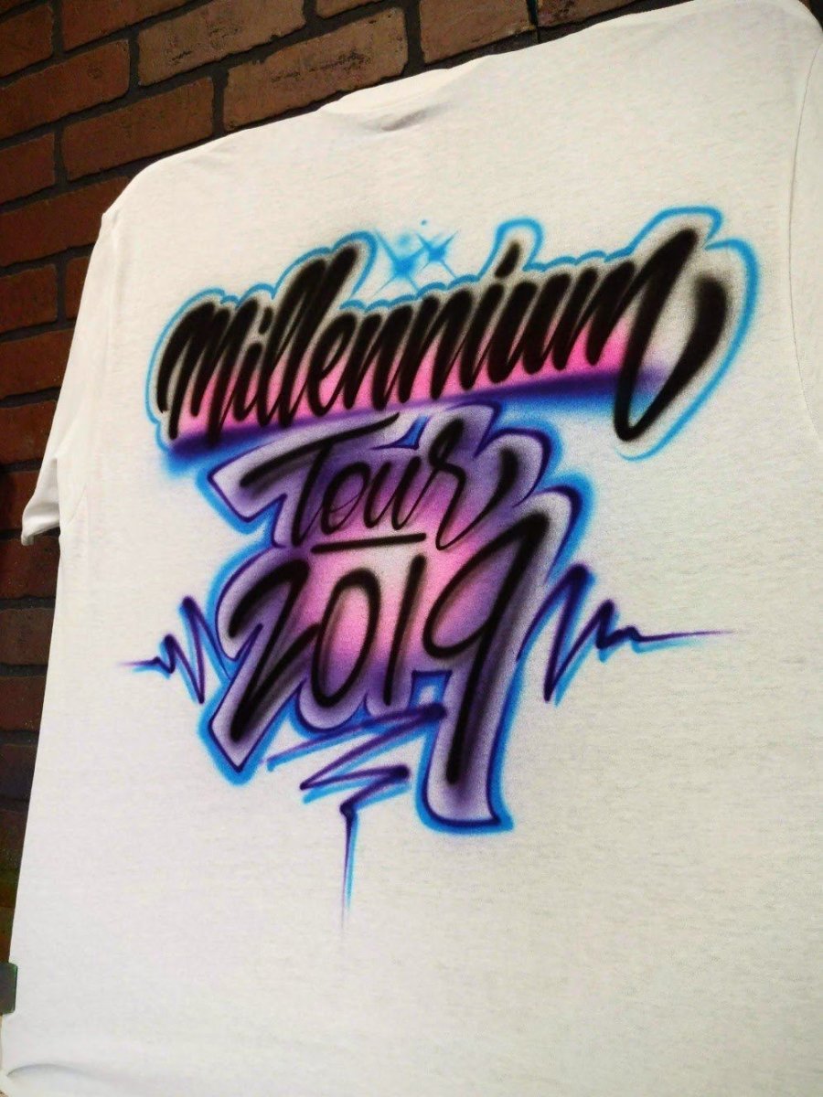 script lettering personalized custom airbrush apparel design
