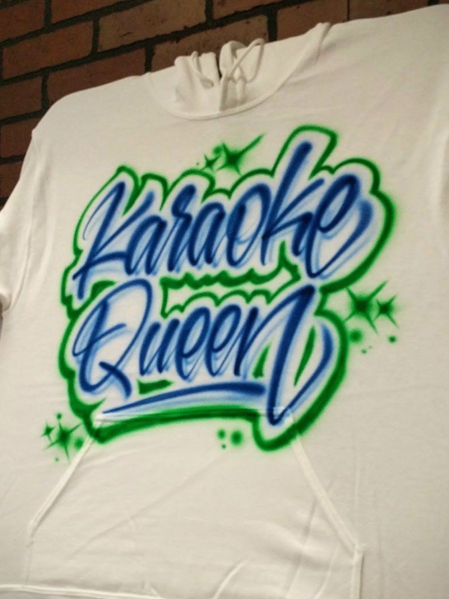 script lettering personalized custom airbrush apparel design