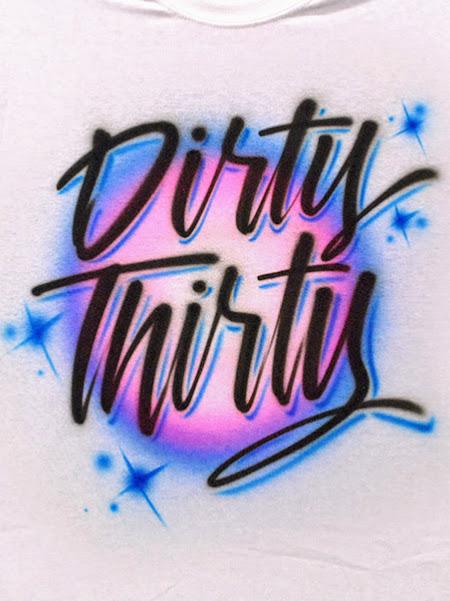 script lettering design personalized custom airbrush apparel design