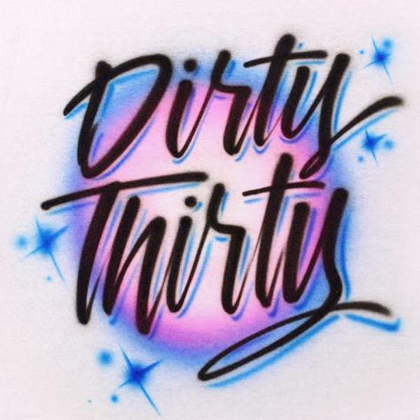 Script Lettering Design Customizable Airbrush T shirt Design from Airbrush Customs x Dale The Airbrush Guy