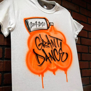 Custom Dance Costume Airbrushed with a spray can, and a dance team name and year