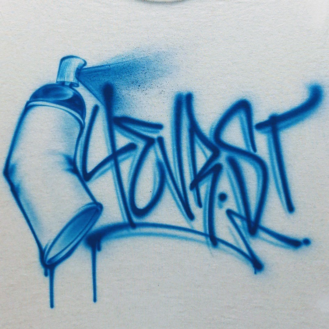 Spray Can Name Customizable Airbrush T shirt Design from Airbrush Customs x Dale The Airbrush Guy