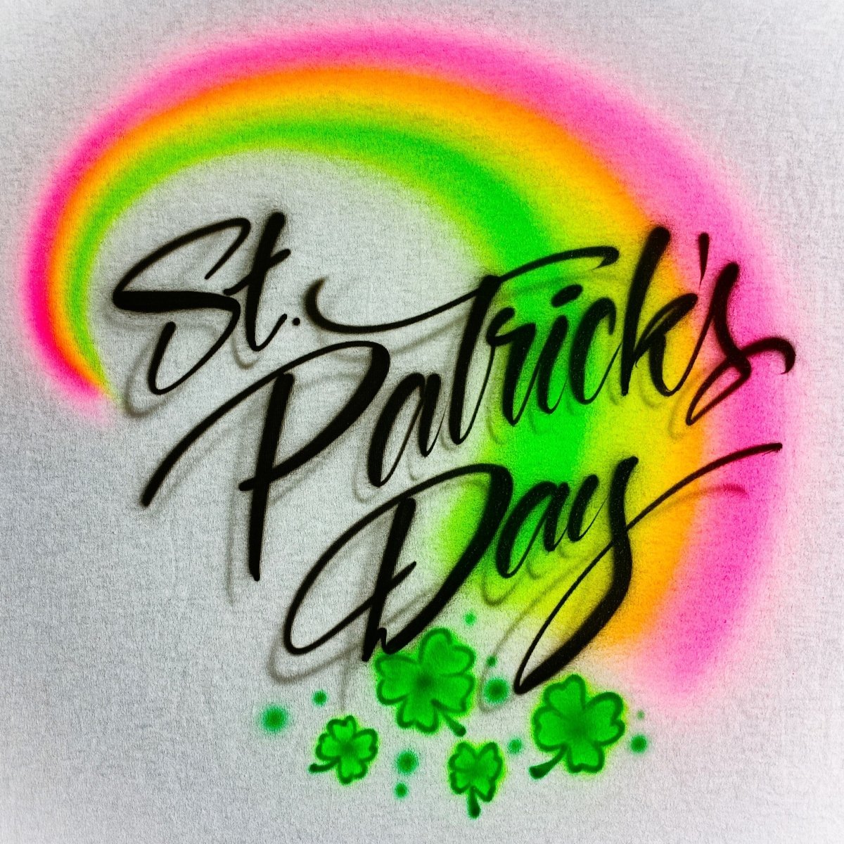 st patrick's day rainbow personalized custom airbrush apparel design