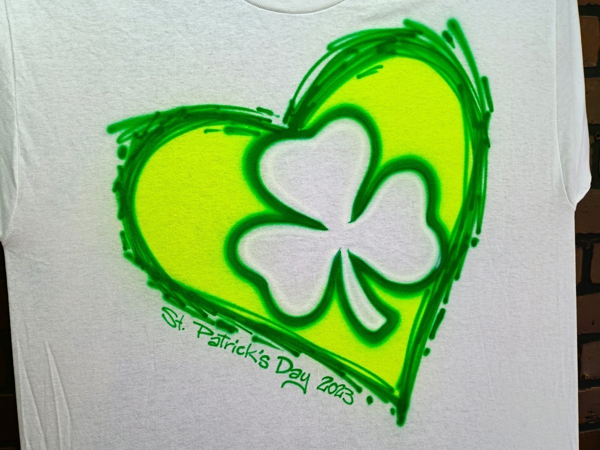 st patrick's shamrock personalized custom airbrush apparel design