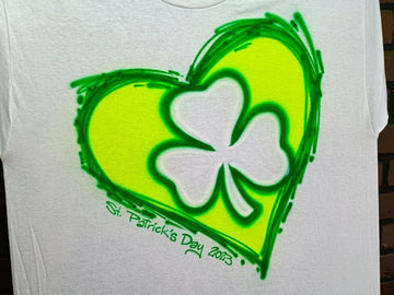 st patrick's shamrock personalized custom airbrush apparel design