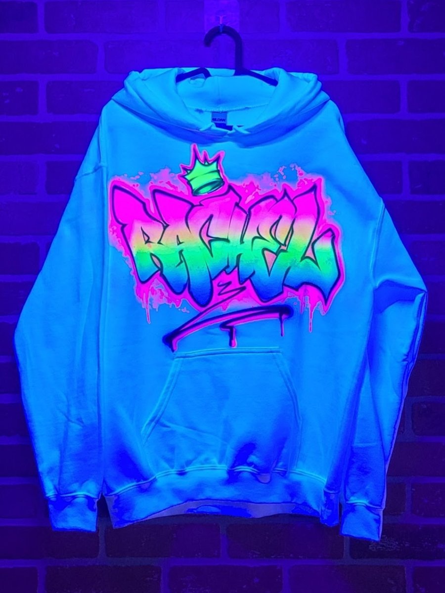 UV GLOW Graffiti Customizable Airbrush T shirt Design from Airbrush Customs x Dale The Airbrush Guy
