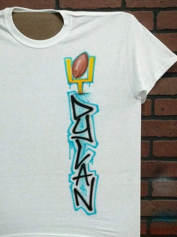 vertical football design personalized custom airbrush apparel design