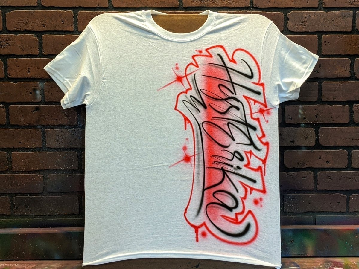 Vertical Script Design Customizable Airbrush T shirt Design from Airbrush Customs x Dale The Airbrush Guy