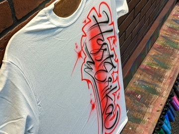 vertical script design personalized custom airbrush apparel design