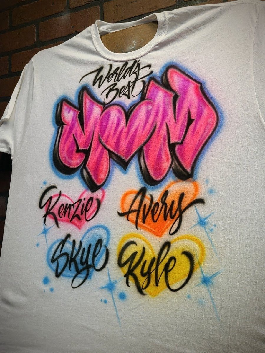 world's best mom personalized custom airbrush apparel design