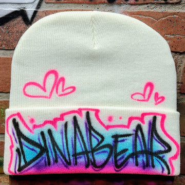 hearts hat design custom personalized airbrush apparel design