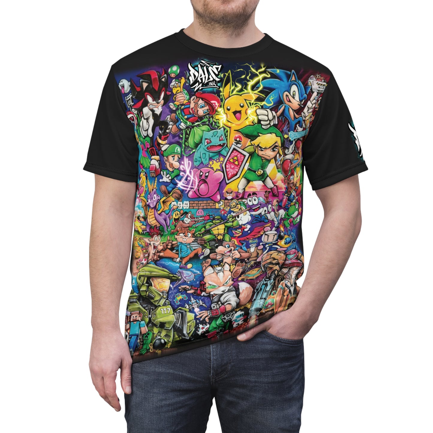 Retro Gaming Legends All-Over Print T-Shirt