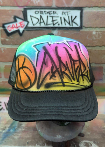 sports hat design personalized custom airbrush apparel design