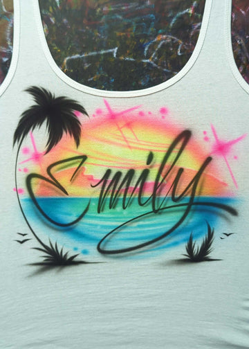 beach sunset tropical vibe personalized apparel