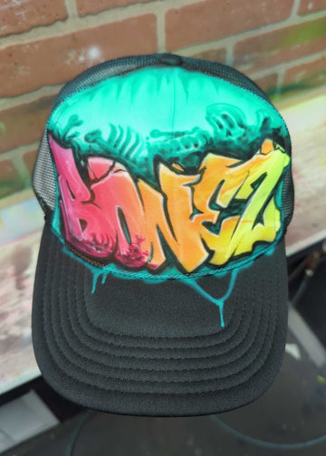 bonez style hat custom personalized airbrush apparel design