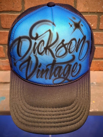 script name hat personalized custom airbrush apparel design