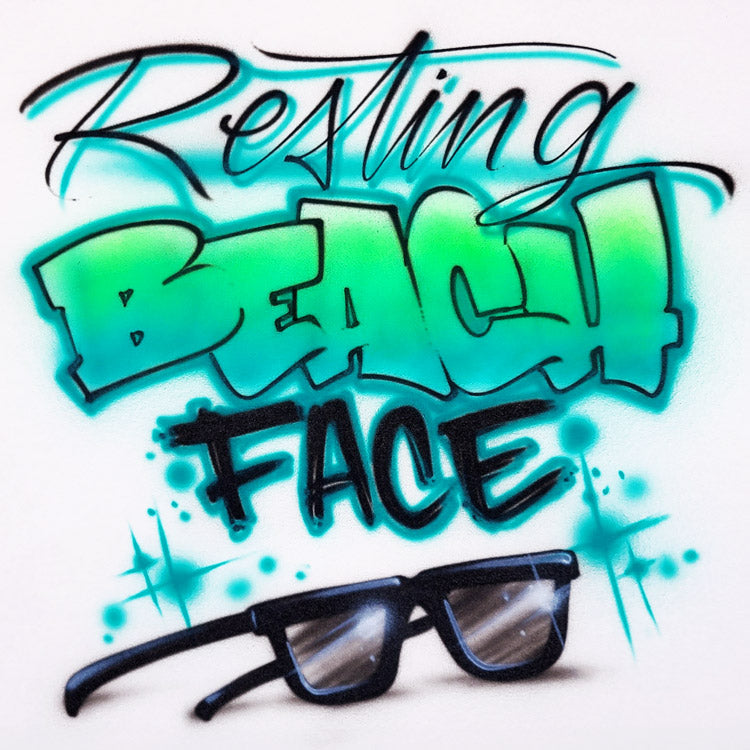 resting beach face personalized custom airbrush apparel design