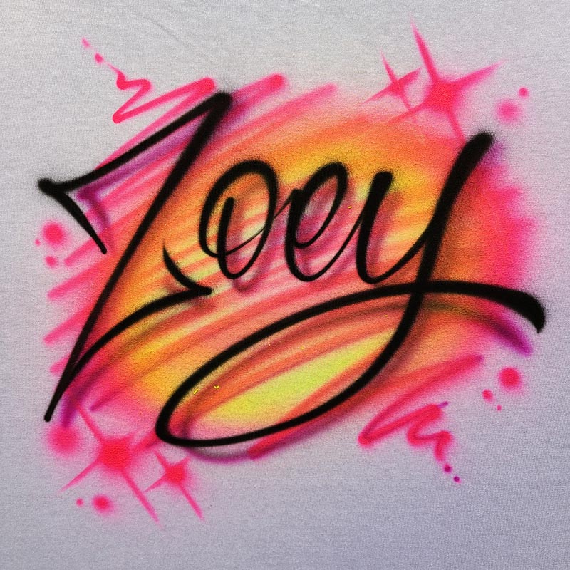 Script Glow Name Design – Custom UV-Reactive Airbrush Art – Airbrush ...