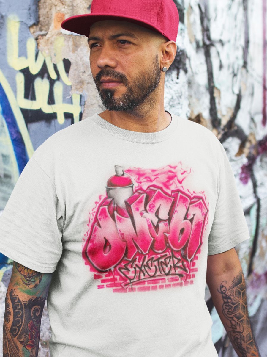 3D Graffiti Spray can Customizable Airbrush T shirt Design from Airbrush Customs x Dale The Airbrush Guy