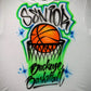 Basketball Design Customizable Airbrush T shirt Design from Airbrush Customs x Dale The Airbrush Guy
