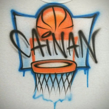 Basketball Hoop Design Customizable Airbrush T shirt Design from Airbrush Customs x Dale The Airbrush Guy