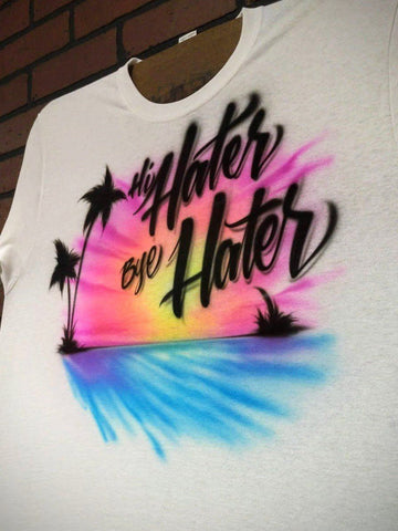 beach sunset paradise custom airbrush apparel