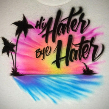 Beach Sunset Design Customizable Airbrush T shirt Design from Airbrush Customs x Dale The Airbrush Guy