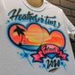 Beach Sunset Hearts Customizable Airbrush T shirt Design from Airbrush Customs x Dale The Airbrush Guy