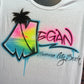 Beach Sunset Name Customizable Airbrush T shirt Design from Airbrush Customs x Dale The Airbrush Guy