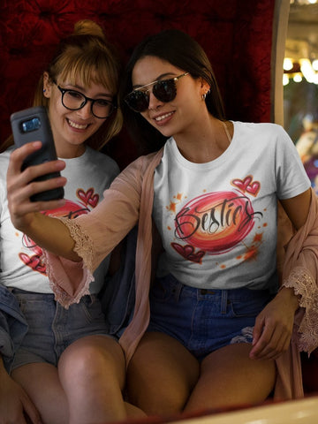 Besties BFF Design Customizable Airbrush T shirt Design from Airbrush Customs x Dale The Airbrush Guy