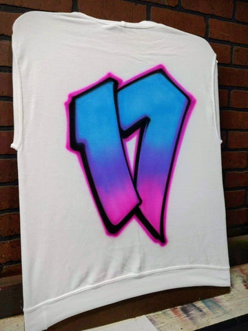big number design custom personalized airbrush apparel design