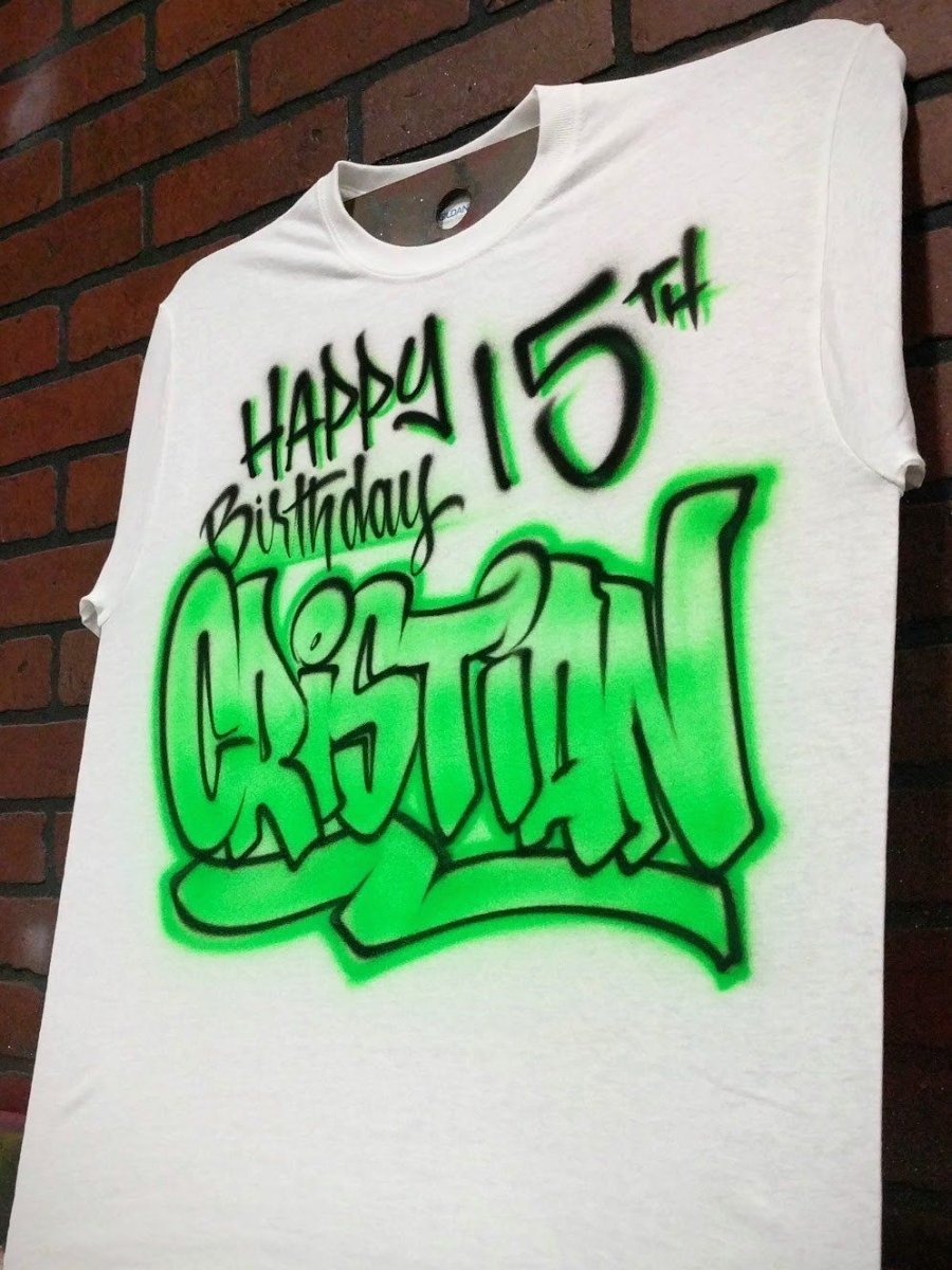Birthday Design Customizable Airbrush T shirt Design from Airbrush Customs x Dale The Airbrush Guy