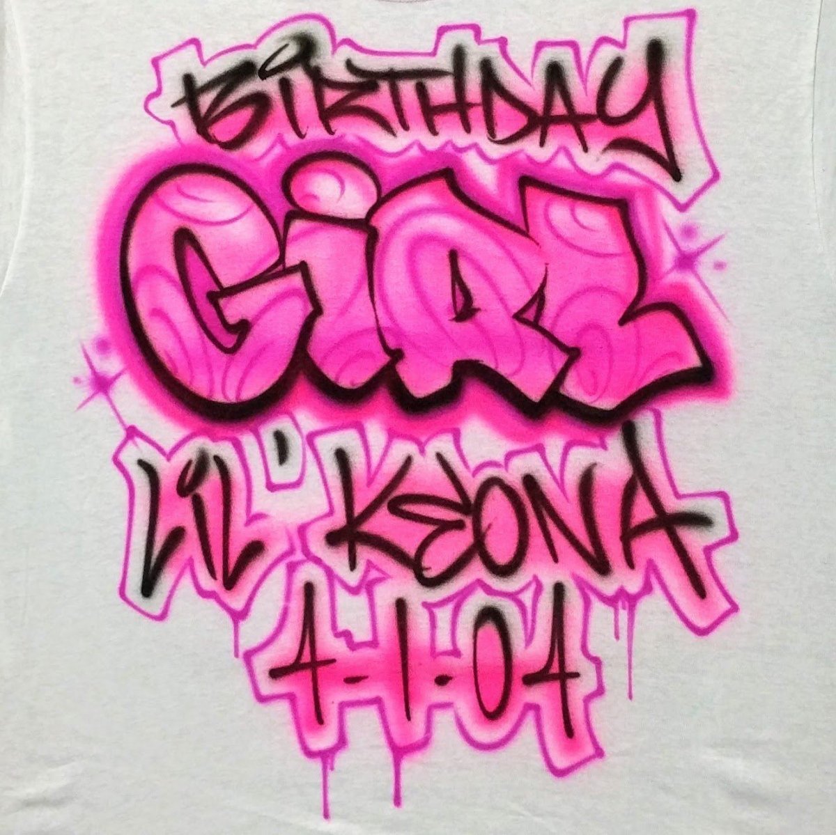 Birthday Girl Design Customizable Airbrush T shirt Design from Airbrush Customs x Dale The Airbrush Guy