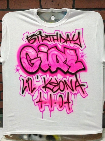 Birthday Girl Design Customizable Airbrush T shirt Design from Airbrush Customs x Dale The Airbrush Guy
