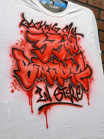 birthday graffiti custom personalized airbrush apparel design