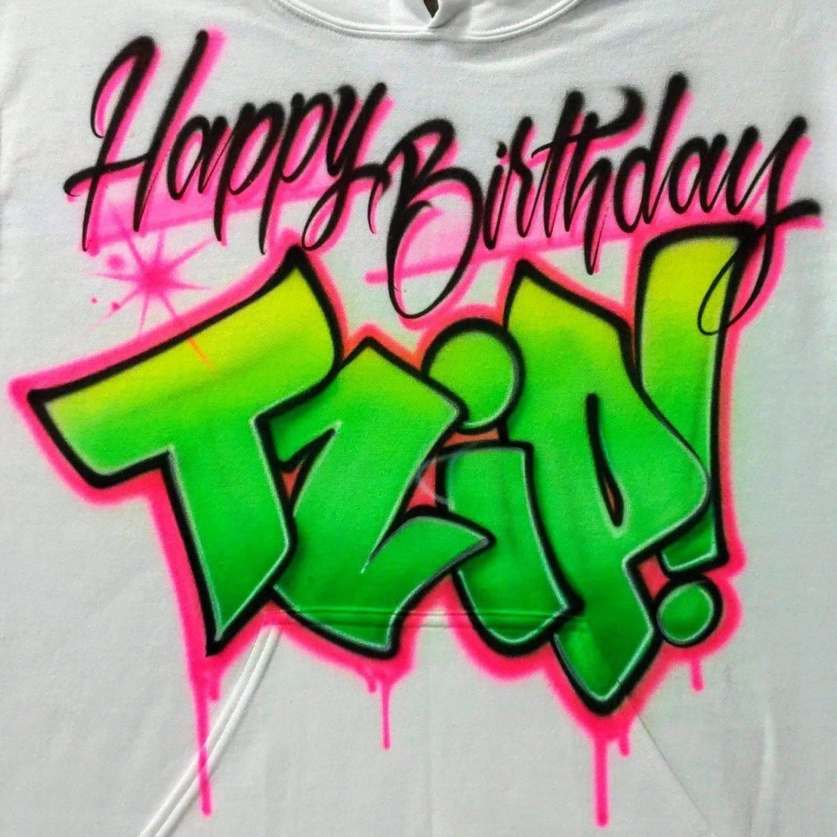 Birthday Graffiti Customizable Airbrush T shirt Design from Airbrush Customs x Dale The Airbrush Guy
